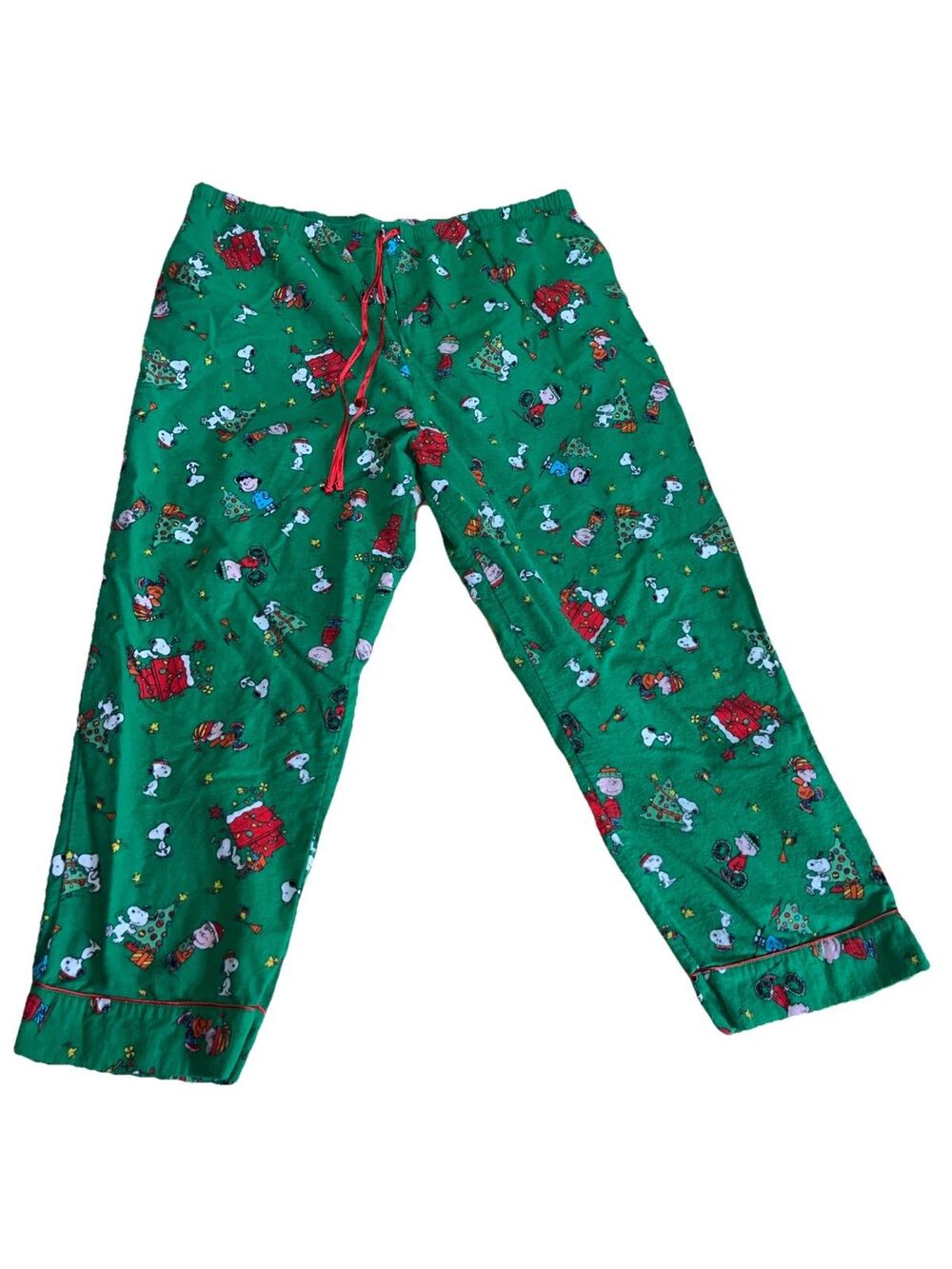Peanuts Snoopy Charlie Brown Christmas Flannel Lounge Pajama Set Pants Shirt XXL - Picture 5 of 6